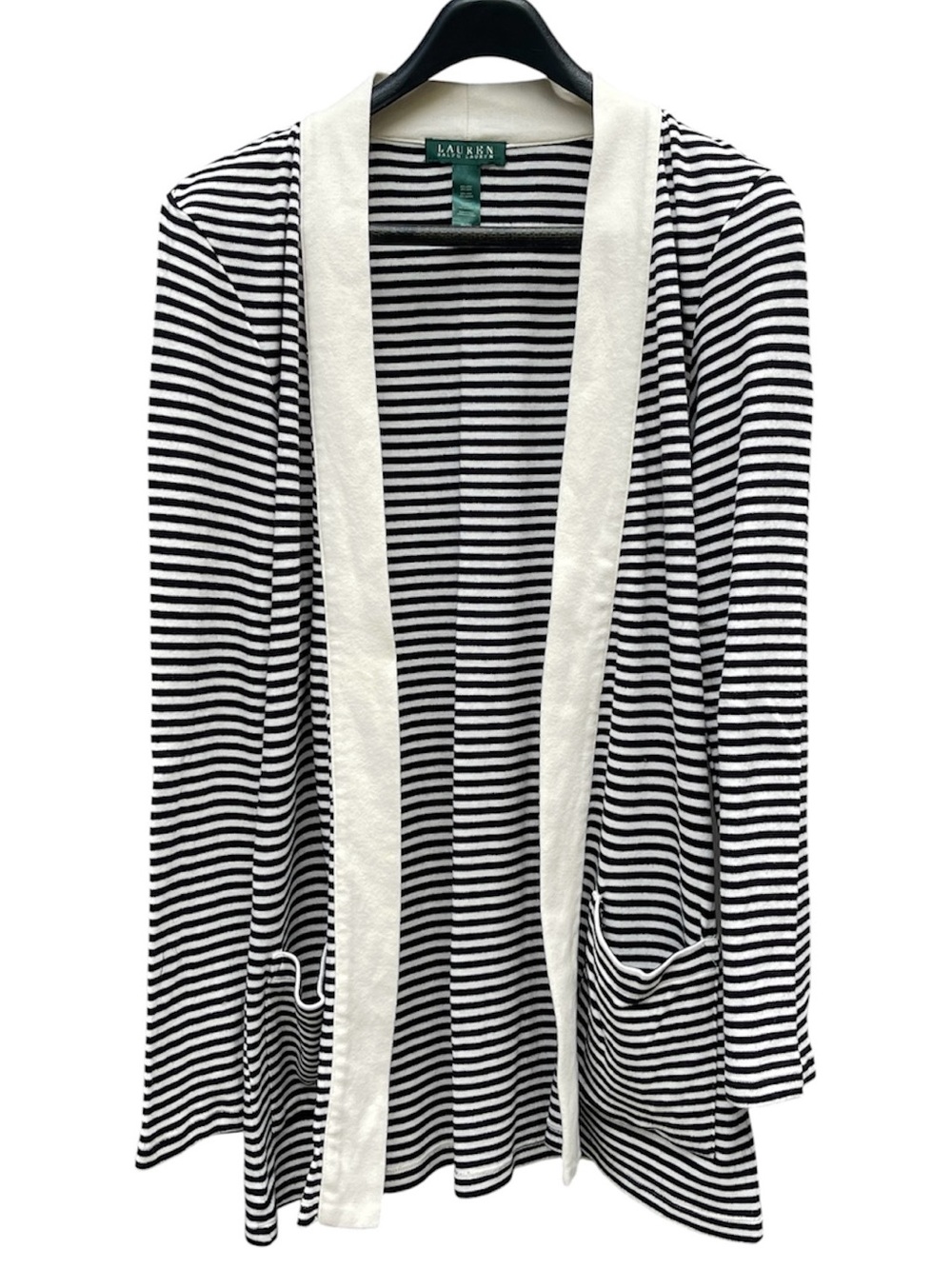 Lauren Ralph Lauren Striped Open Front Cardigan XL